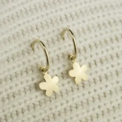 Pendientes Aro Flor de Plata Dorada