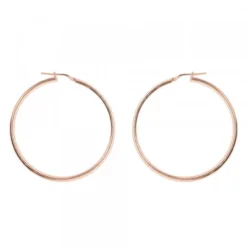 Pendientes Aro Grande Plata Rosa 50mm