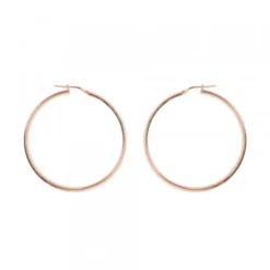 Pendientes Aro Grande Plata Rosa 45mm