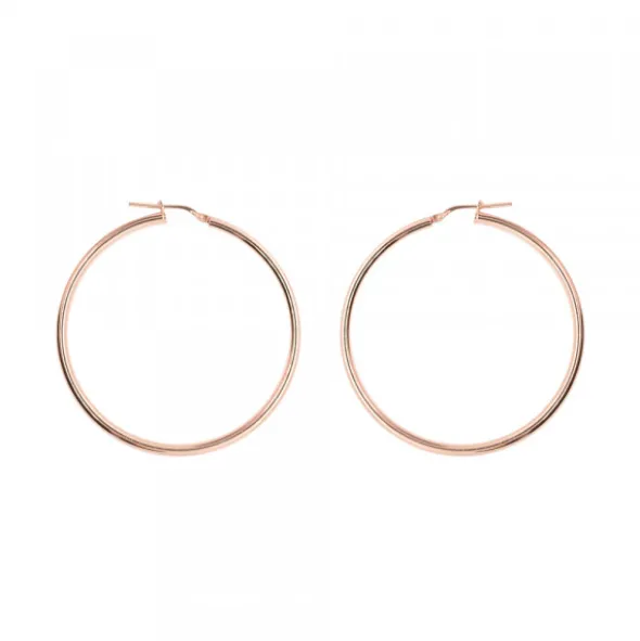 Pendientes Aro Grande Plata Rosa 45mm