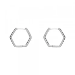 Pendientes Aro Hexagonal de Plata