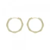 Pendientes Aro Hexagonal Plata Dorada y Circonitas 19mm