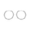 Pendientes Aro Hexagonal Plata y Circonitas 19mm