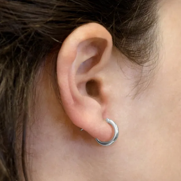 Pendientes Aro Oro Blanco 18kt.