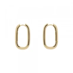 Pendientes Aro Oval Plata Dorada 22mm