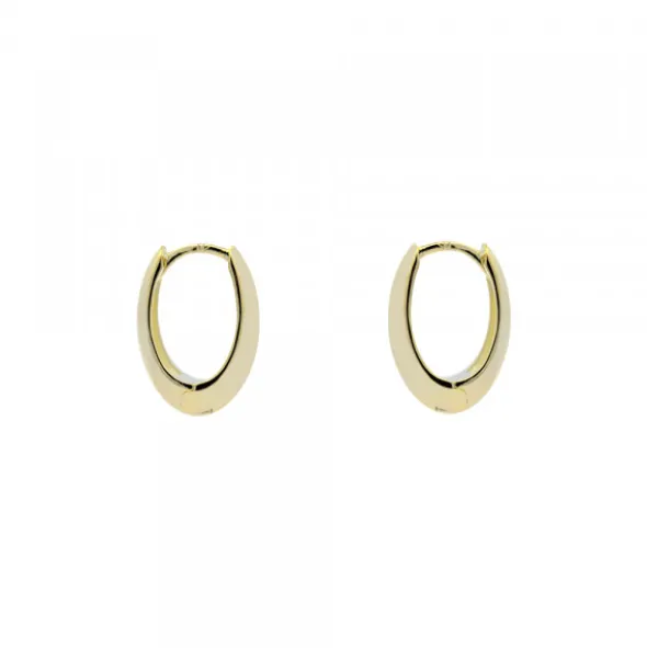 Pendientes Aro Oval Plata Dorada 17mm