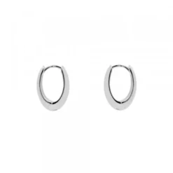 Pendientes Aro Oval Plata 17mm