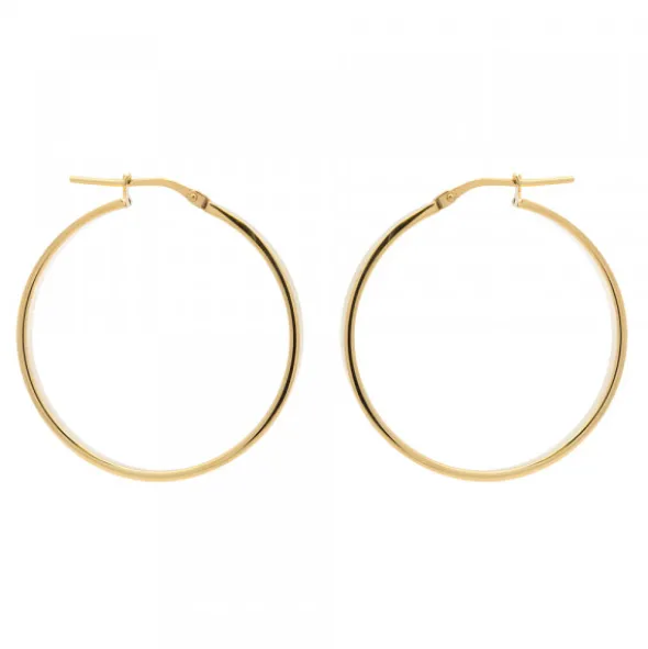 Pendientes Aro Plata Dorada 32mm