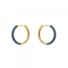 Pendientes Aro Plata Dorada y Circonitas Azules