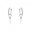 Pendientes Aro Plata y Circonitas 10mm