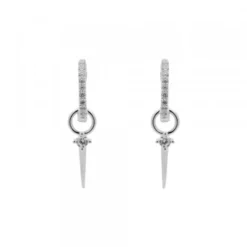 Pendientes Aro Plata y Circonitas 10mm