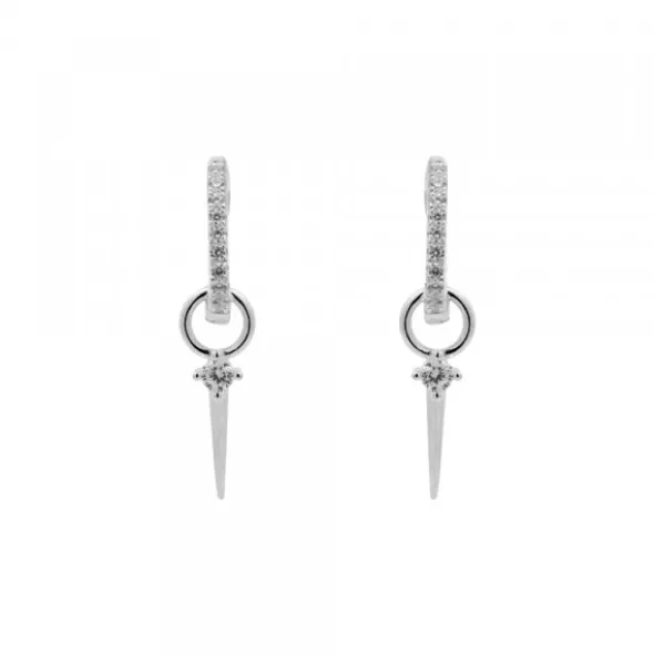 Pendientes Aro Plata y Circonitas 10mm