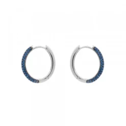 Pendientes Aro Plata y Circonitas Azules