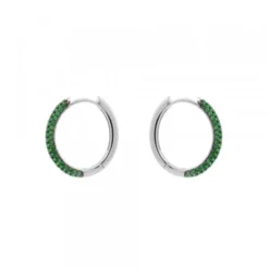 Pendientes Aro Plata y Circonitas Verdes
