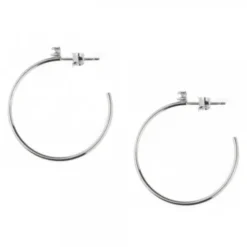 Pendientes Aro Plata y Circonita 30mm