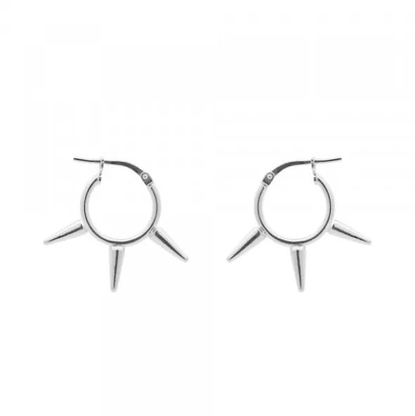 Pendientes Aro Punk Plata 12mm