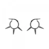 Pendientes Aro Punk Plata Negra 12mm