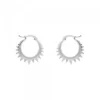 Pendientes Aro Punk Plata y Circonitas 15mm