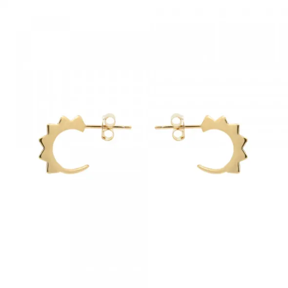 Pendientes Aro Punky Plata Dorada 10mm