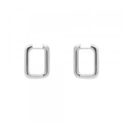 Pendientes Aro Rectangular Plata 18mm