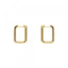 Pendientes Aro Rectangular Plata Dorada 18mm