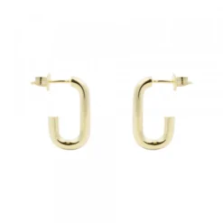Pendientes Aro Rectangular Plata Dorada 19mm