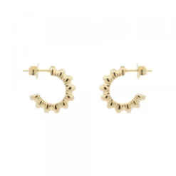 Pendientes Aro Relieve Plata Dorada 12mm