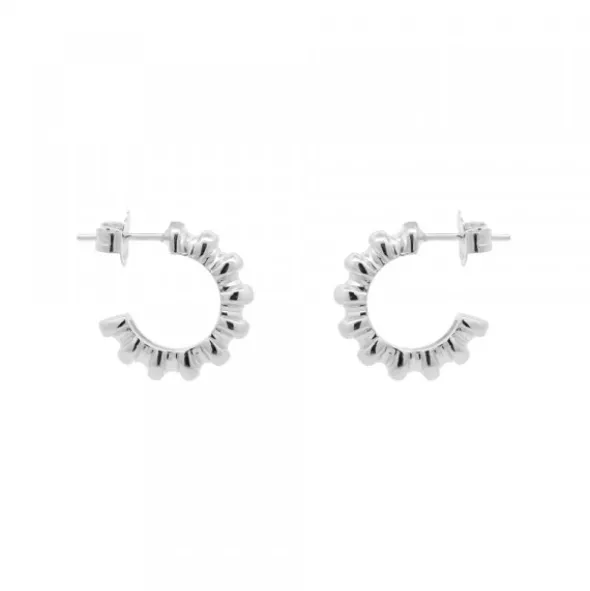 Pendientes Aro Relieve Plata 12mm