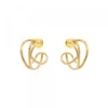 Pendientes Aros doble Plata Dorada 15mm