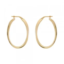 Pendientes Aros Entorchados Plata Dorada 39mm