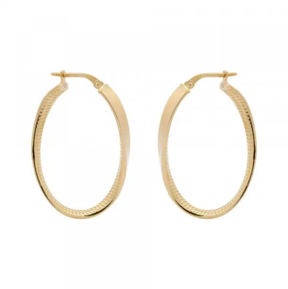 Pendientes Aros Entorchados Plata Dorada 39mm