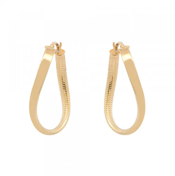 Pendientes Aros Entorchados Plata Dorada 39mm