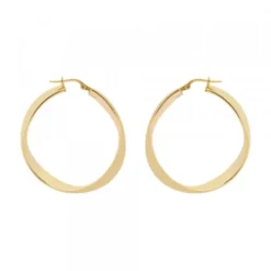 Pendientes Aros Entorchados Plata Dorada 38mm