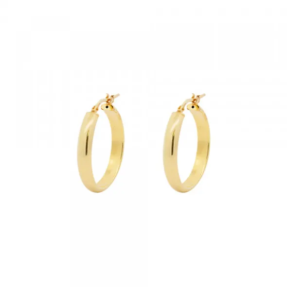 Pendientes Aros Plata Dorada 16mm