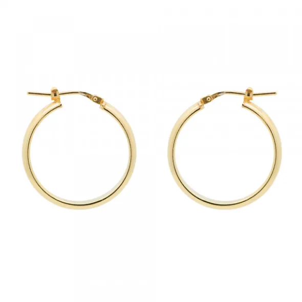 Pendientes Aros Plata Dorada 24mm