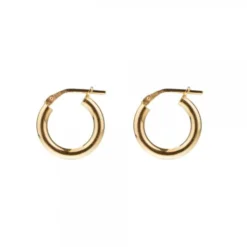 Pendientes Aros Plata Dorada 15mm