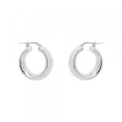 Pendientes Aro Textura Plata 20mm
