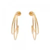 Pendientes Aro Triple Plata Dorada