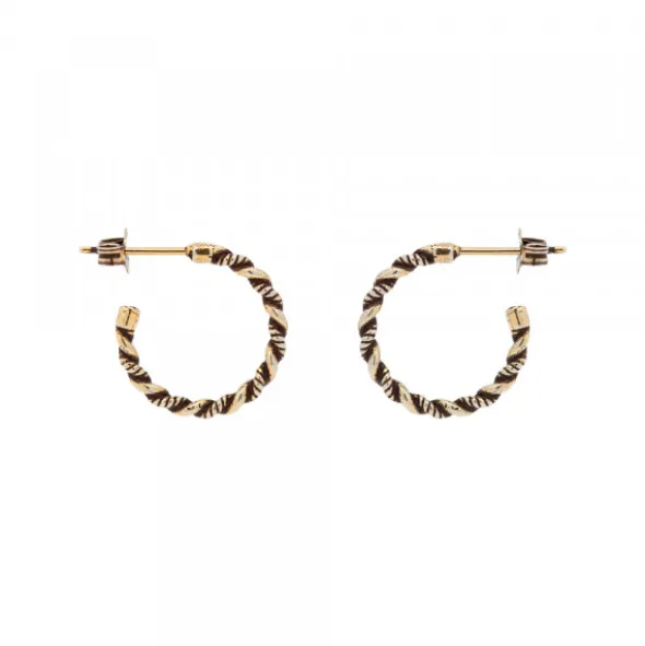 Pendientes Aro Twist Plata Dorada 15mm