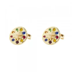 Pendientes Arrue Plata Dorada 11mm