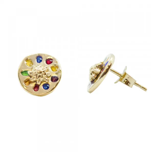 Pendientes Arrue Plata Dorada 11mm