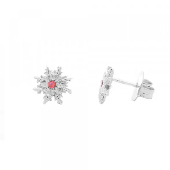 Pendientes Basic Colors Plata y Circonita Roja