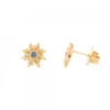 Pendientes Basic Colors Plata Dorada y Circonita Azul