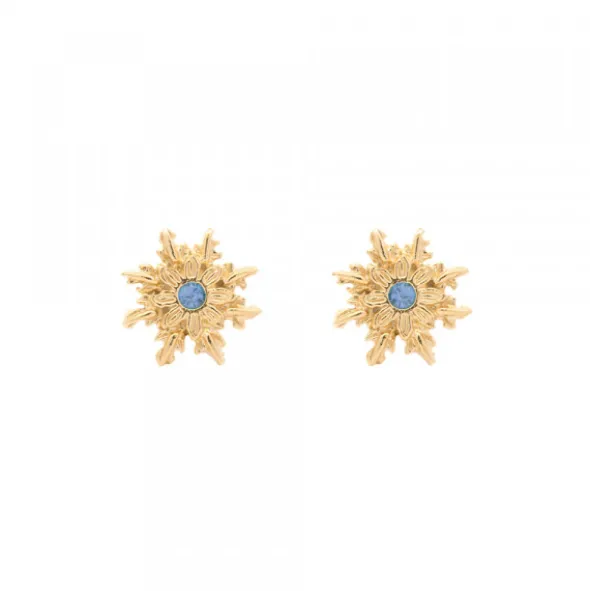 Pendientes Basic Colors Plata Dorada y Circonita Azul
