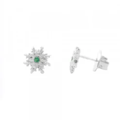 Pendientes Basic Colors Plata y Circonita Verde