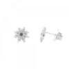 Pendientes Basic Colors Plata y Circonita Negra