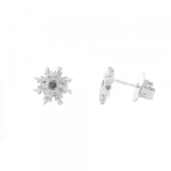 Pendientes Basic Colors Plata y Circonita Negra