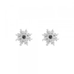 Pendientes Basic Colors Plata y Circonita Negra