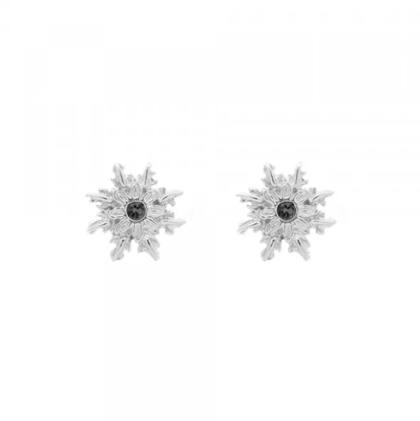 Pendientes Basic Colors Plata y Circonita Negra