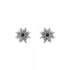 Pendientes Basic Colors Rutenio y Circonita Negra